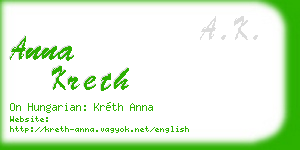 anna kreth business card